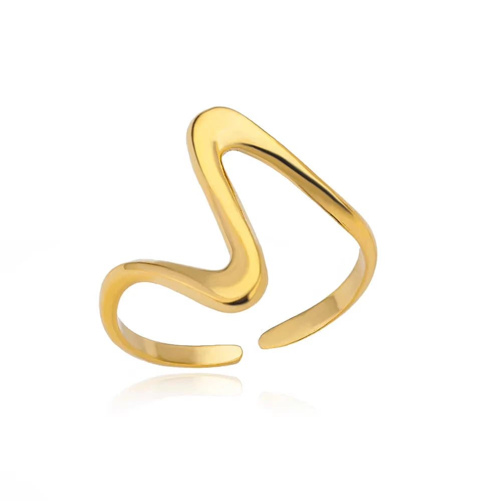 Golden Wave Infinity Ring