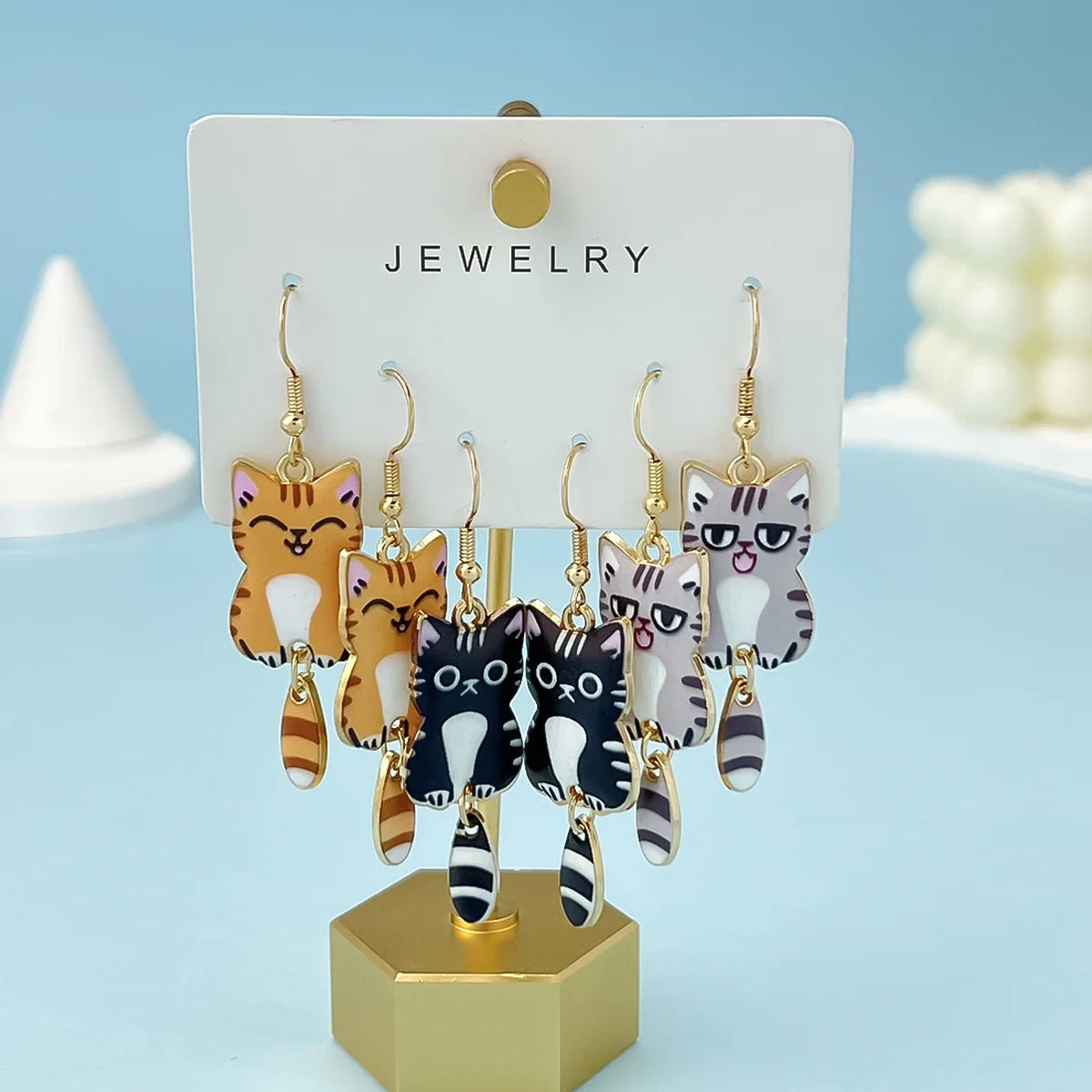 Celeste Cat Charm Earring