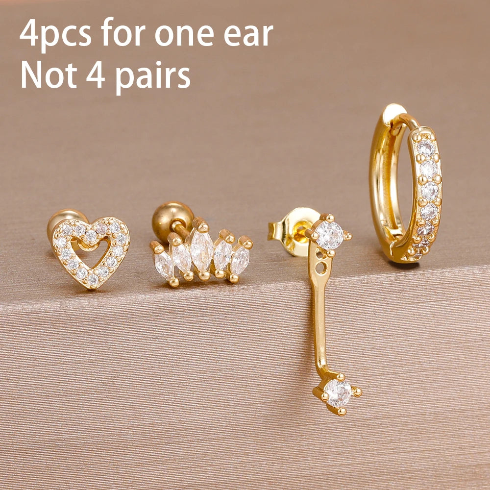 Celeste Gold Huggie & Flower Set