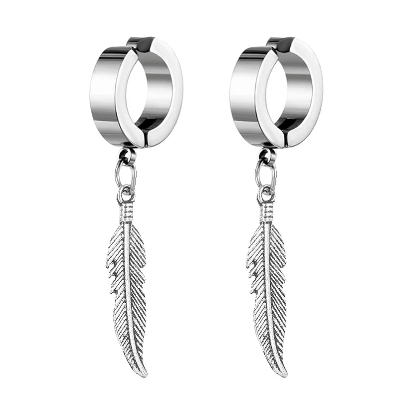 Celeste Cross Feather Studs