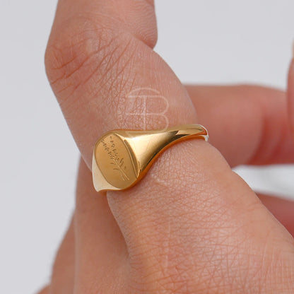Golden Bloom Signet Ring