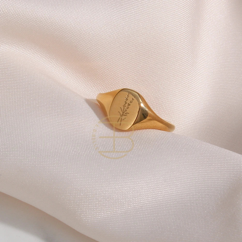 Golden Bloom Signet Ring