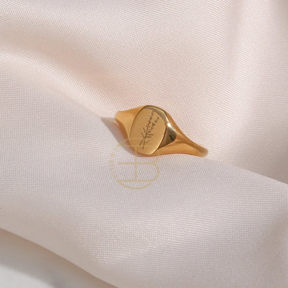 Golden Bloom Signet Ring