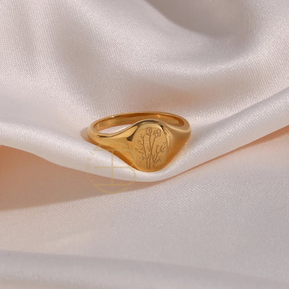 Golden Bloom Signet Ring