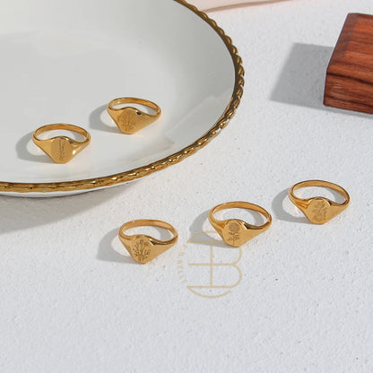 Golden Bloom Signet Ring