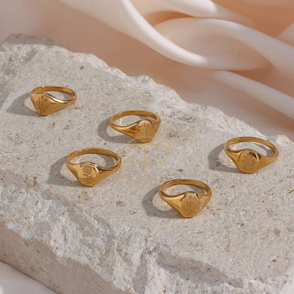 Golden Bloom Signet Ring