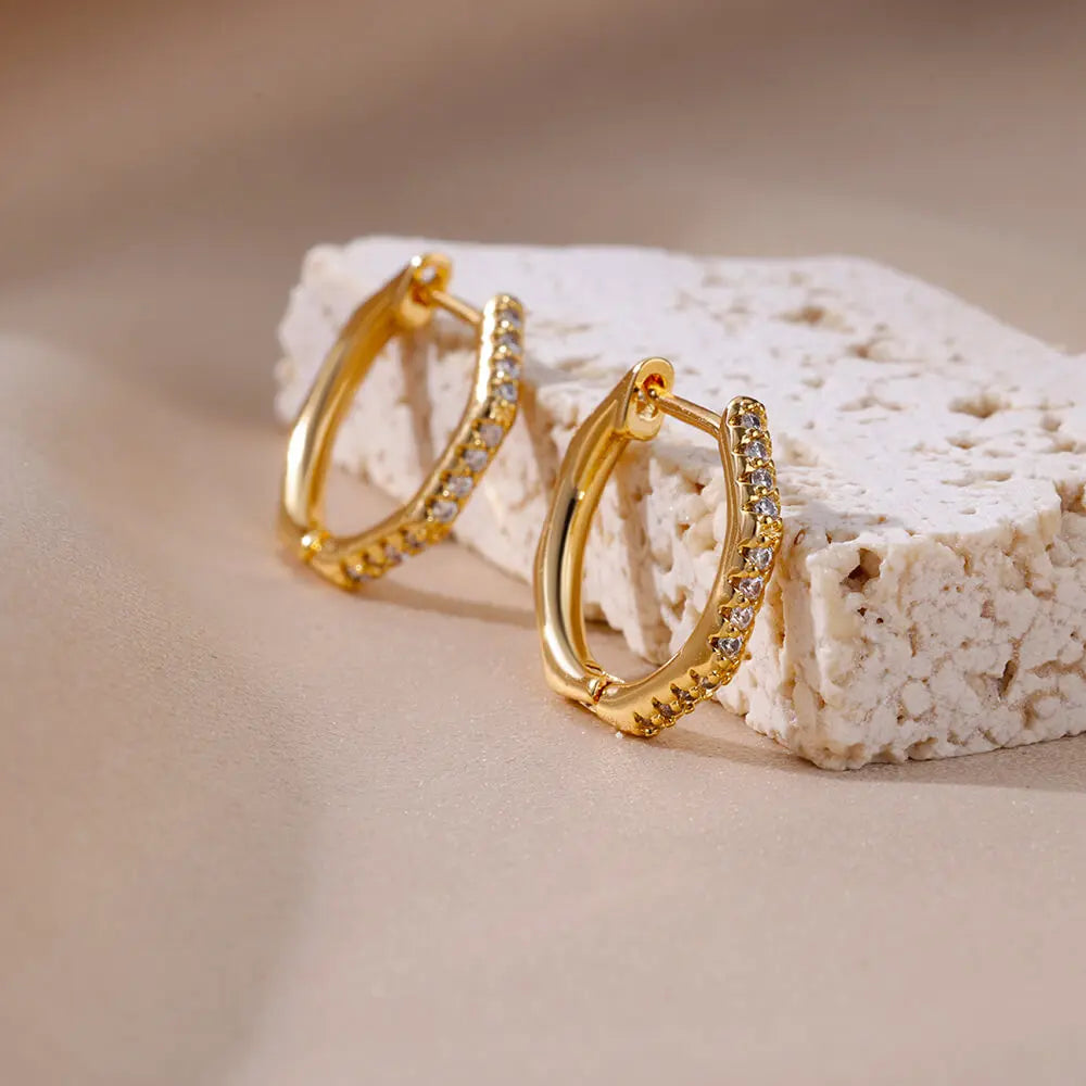 Celeste Heart Hoop Earrings