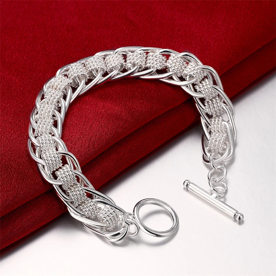 Celeste Square Chain Silver Bracelet
