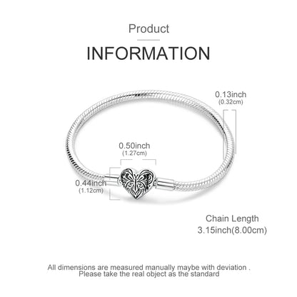 Celeste Heart Charm Snake Bracelet
