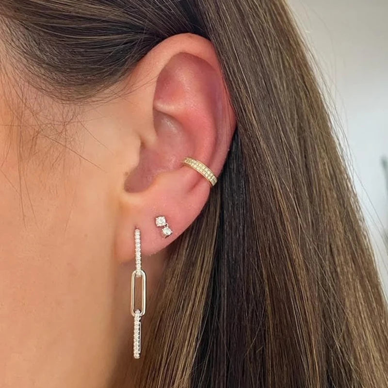 Celeste Crystal Silver Hoops