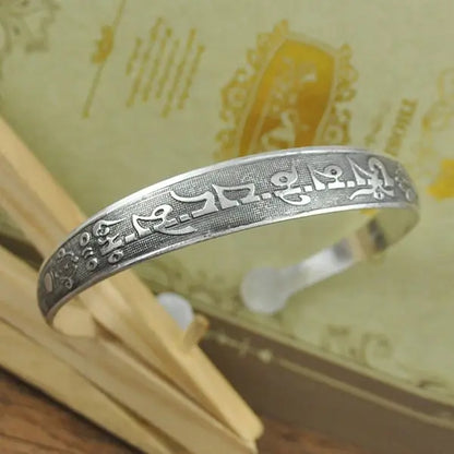 Retro Tibetan Silver Bangle