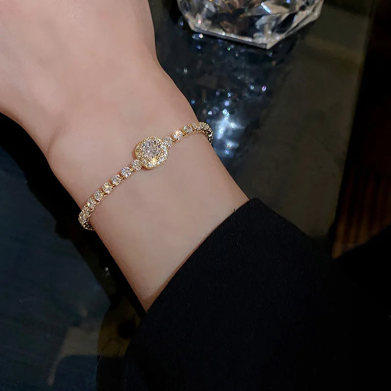 Celeste Gold Rhinestone Bracelet