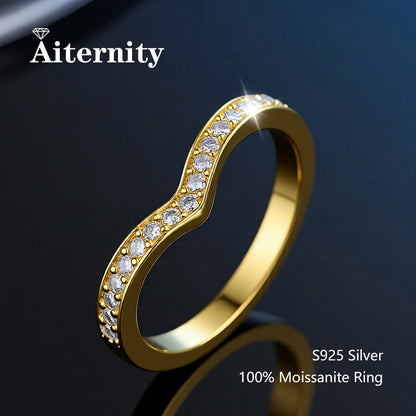 Sterling Moissanite Wedding Band