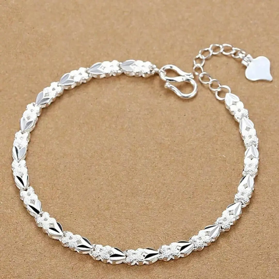 Celeste Square Chain Silver Bracelet