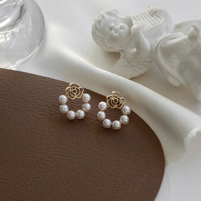 Celeste Pearl Circle Earrings