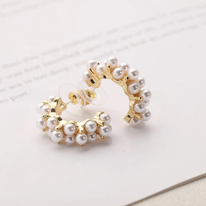 Celeste Pearl Circle Earrings