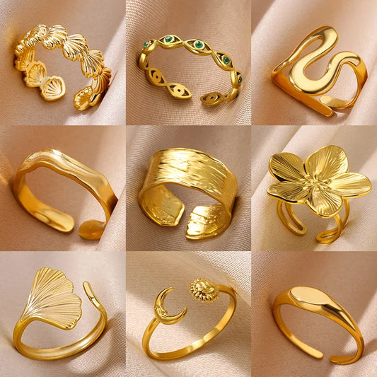 Golden Edge Open Ring