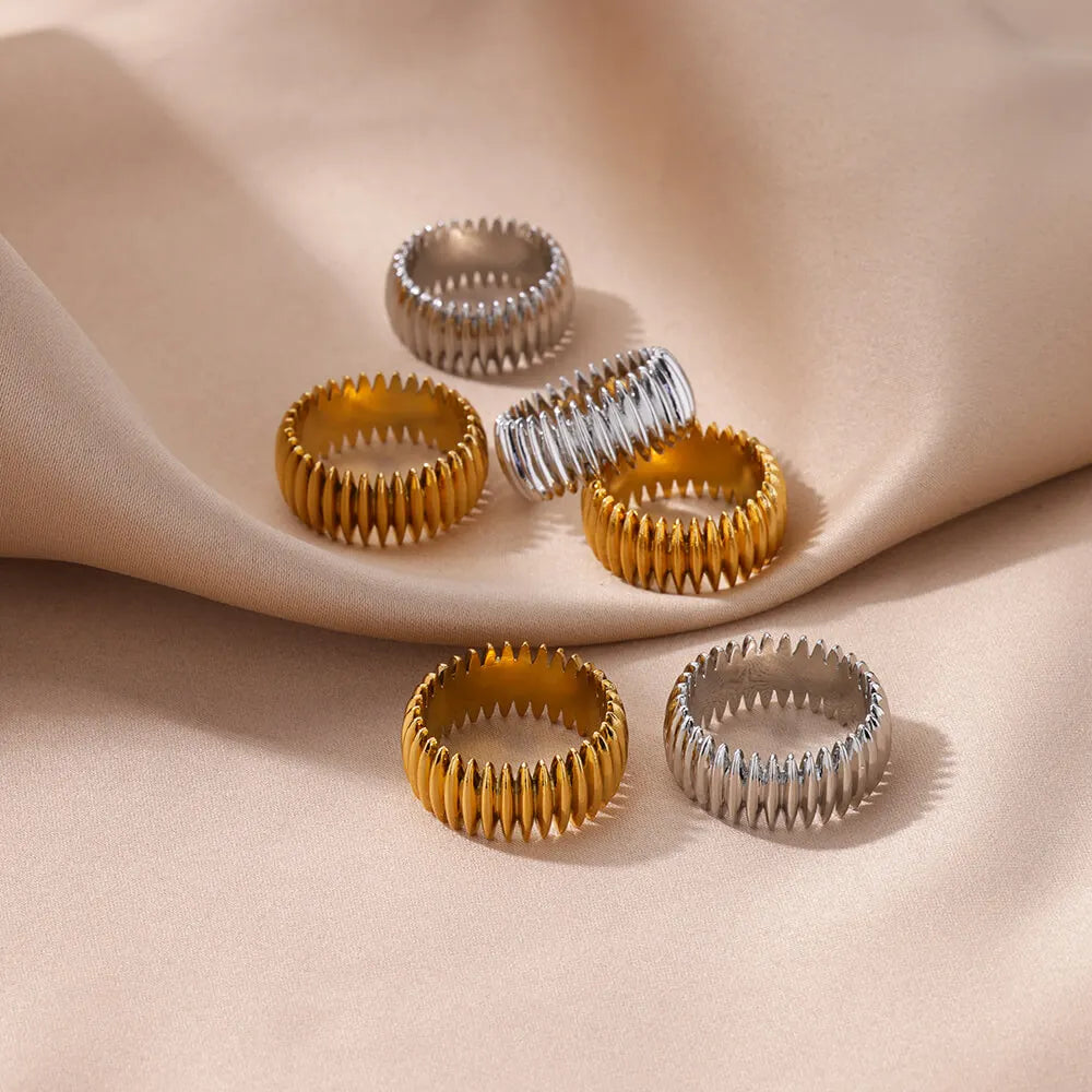 Gold Stripe Statement Ring