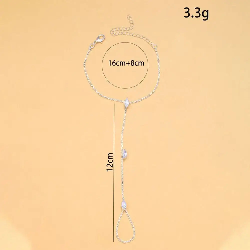 Bling Thin Chain Hand Bracelet