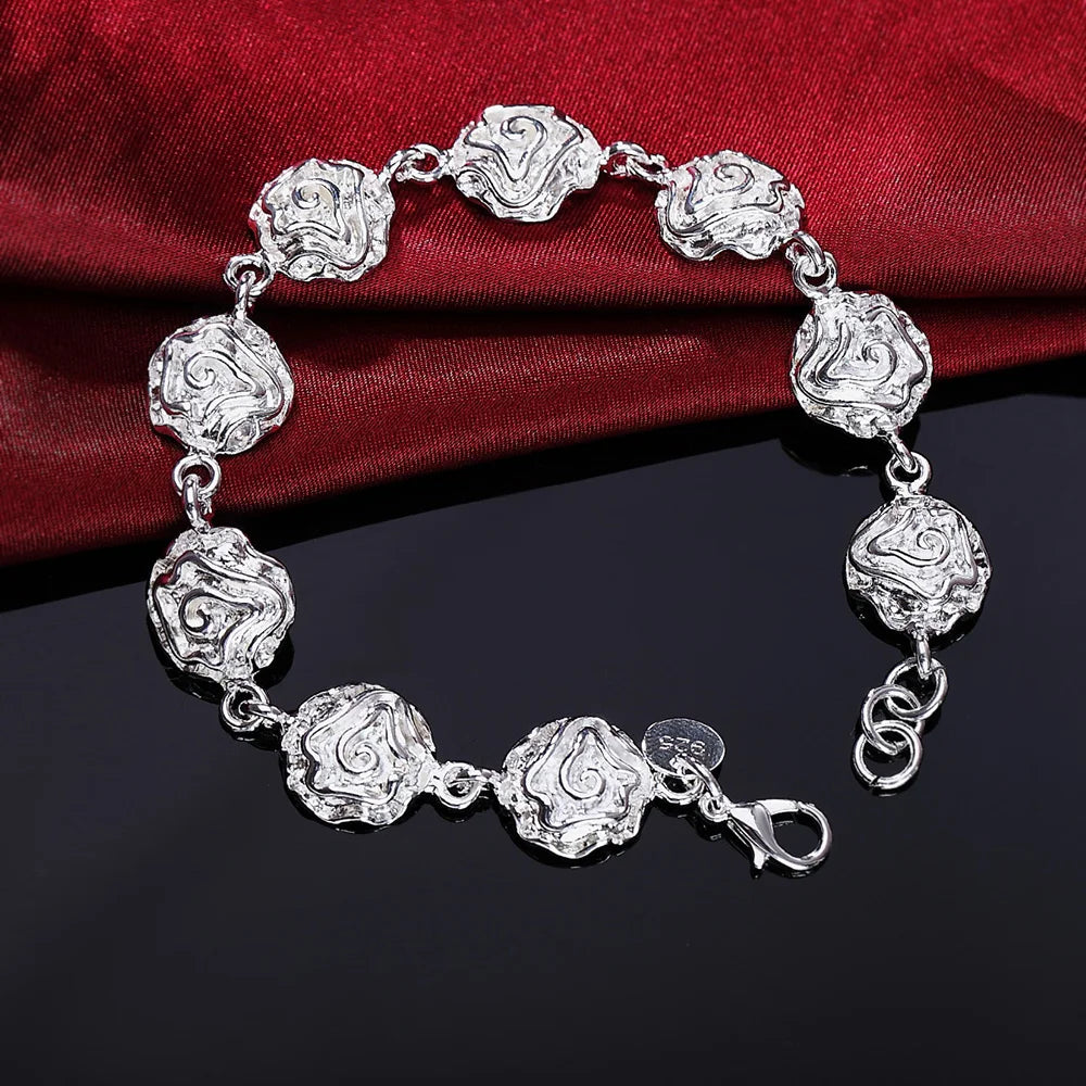 Celeste Square Chain Silver Bracelet