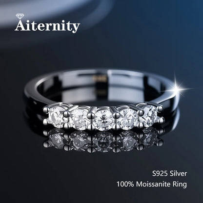 Sterling Moissanite Wedding Band