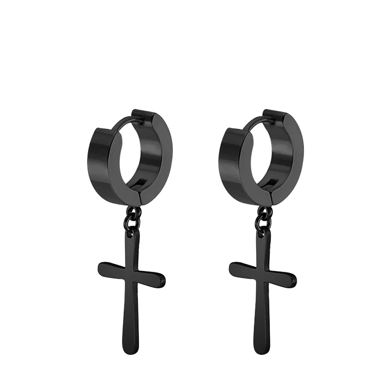 Celeste Black Steel Studs