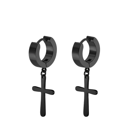 Celeste Black Steel Studs