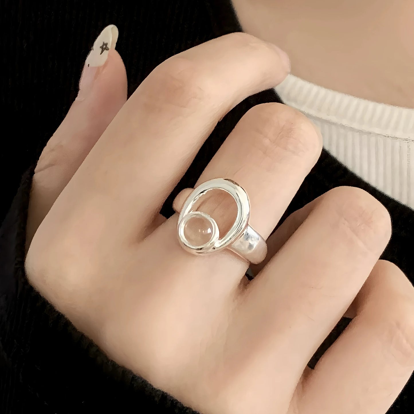 Celeste Double Wave Silver Ring