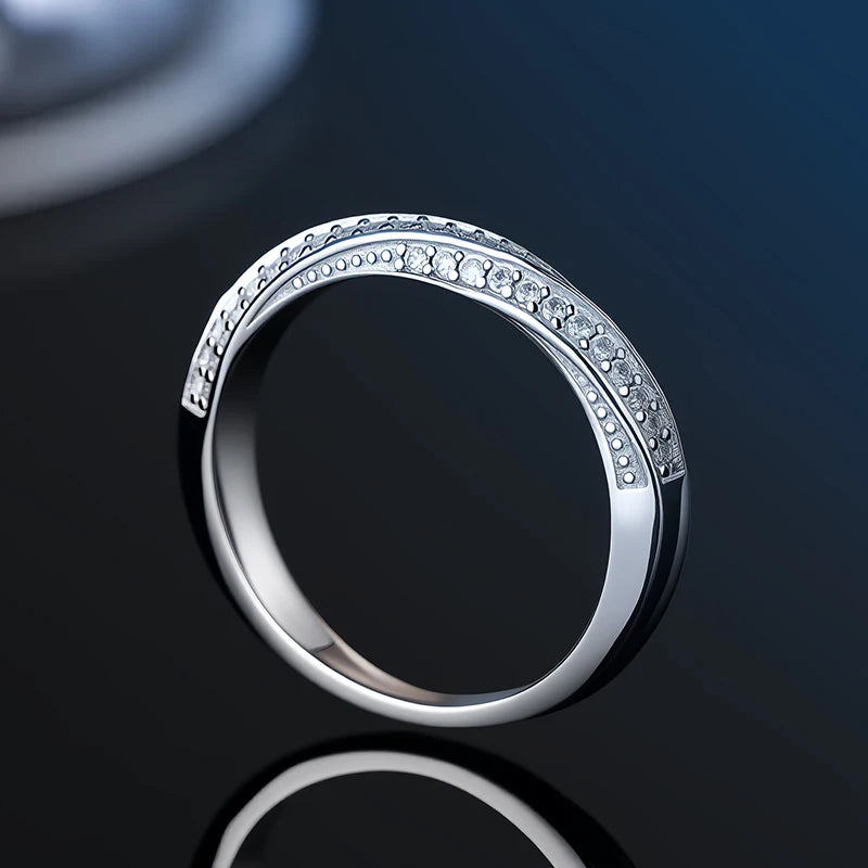 Sterling Moissanite Wedding Band
