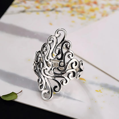 Retro Floral Sterling Ring