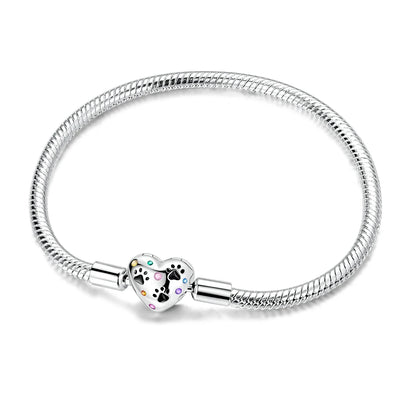 Celeste Heart Charm Snake Bracelet