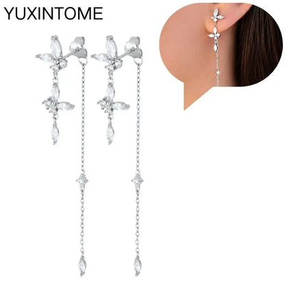 Celeste Crystal Silver Hoops