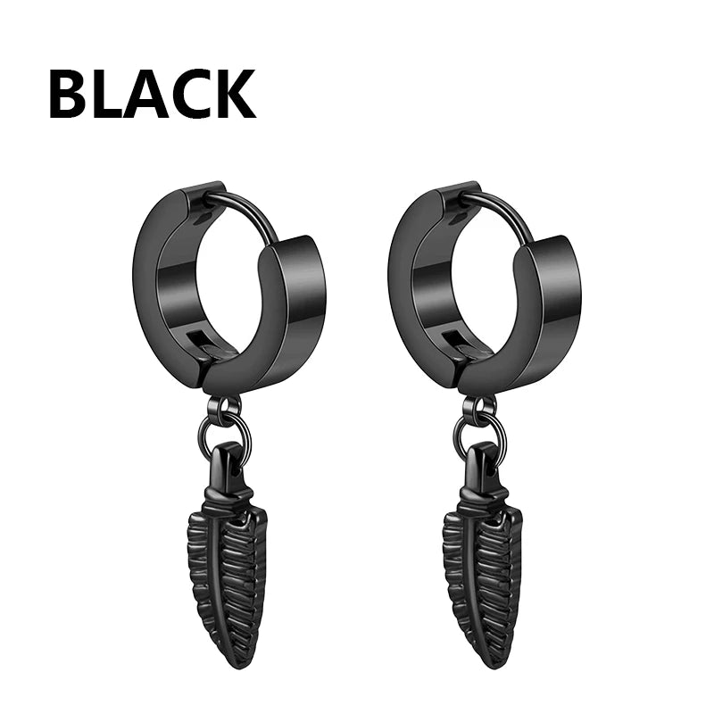 Celeste Black Steel Studs