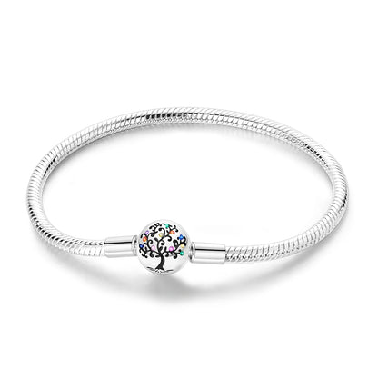 Celeste Heart Charm Snake Bracelet