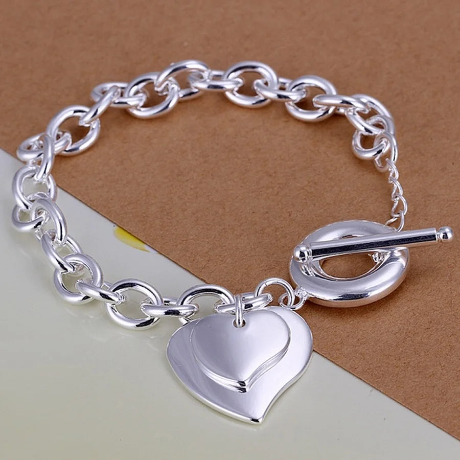 Celeste Square Chain Silver Bracelet