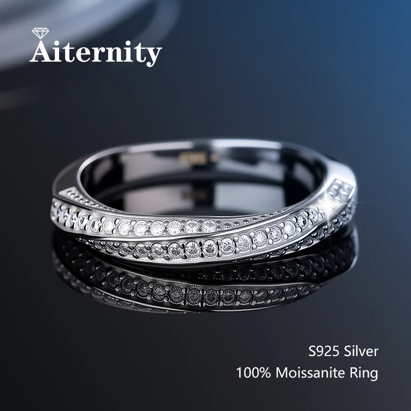 Sterling Moissanite Wedding Band