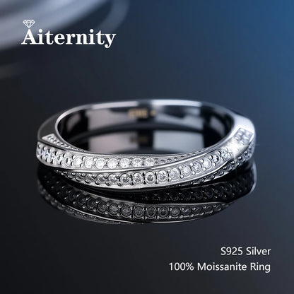 Sterling Moissanite Wedding Band