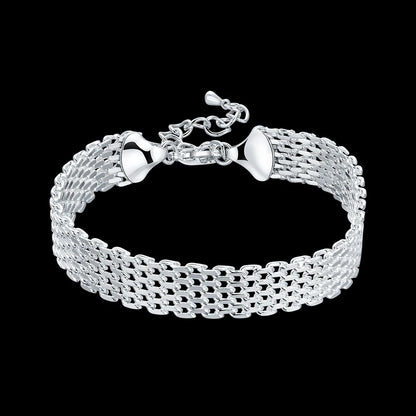 Celeste Square Chain Silver Bracelet