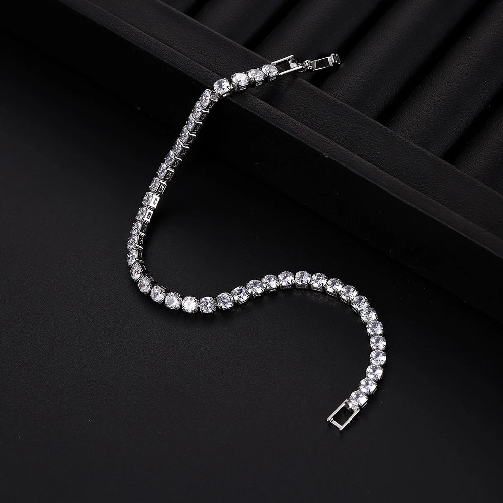 Micro-Inlaid Crystal Tennis Bracelet
