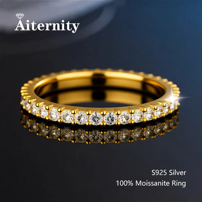 Sterling Moissanite Wedding Band