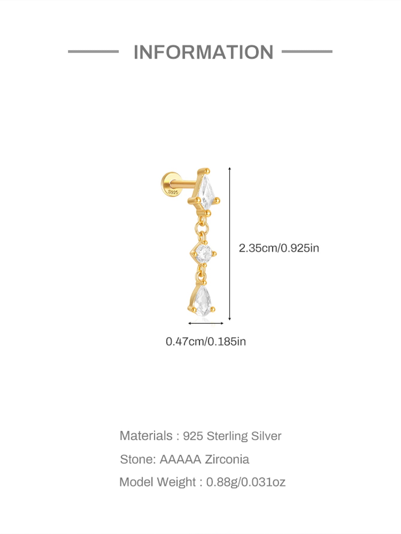 Celeste Moonstar Tassel Stud