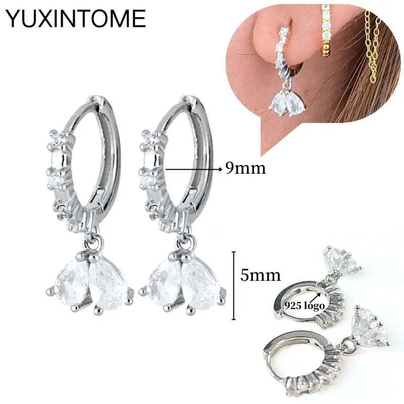 Celeste Crystal Silver Hoops