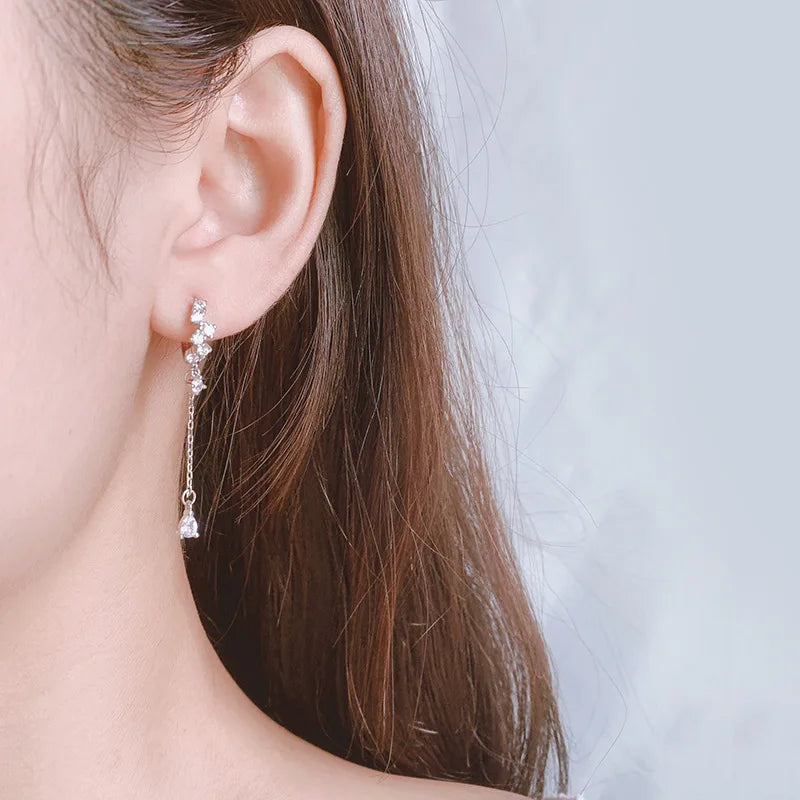 Celeste Crystal Silver Hoops