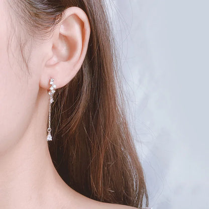 Celeste Crystal Silver Hoops