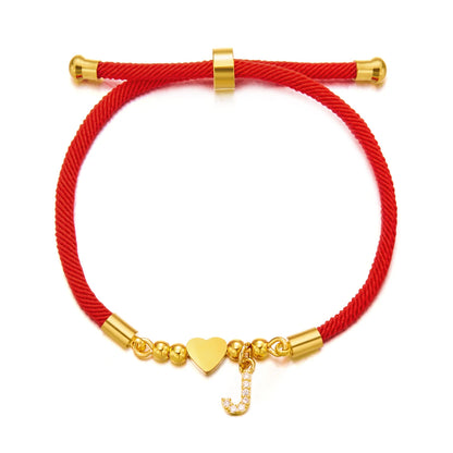 Celeste Heart Initial Rope Bracelet