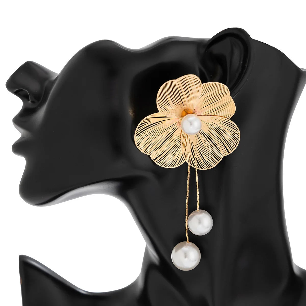 Celeste Pearl Bloom Tassel Earrings