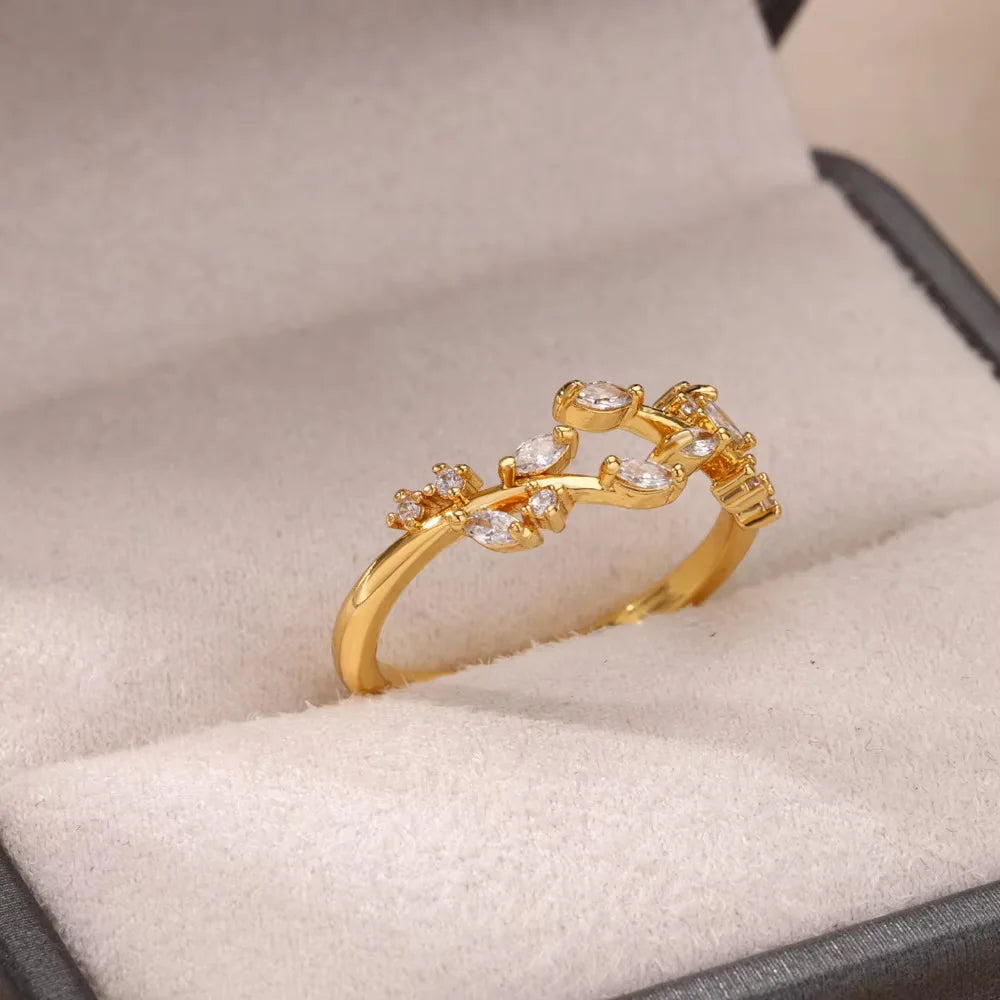 Gold Zircon Geometry Ring