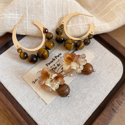 Celeste Amber Bloom Studs