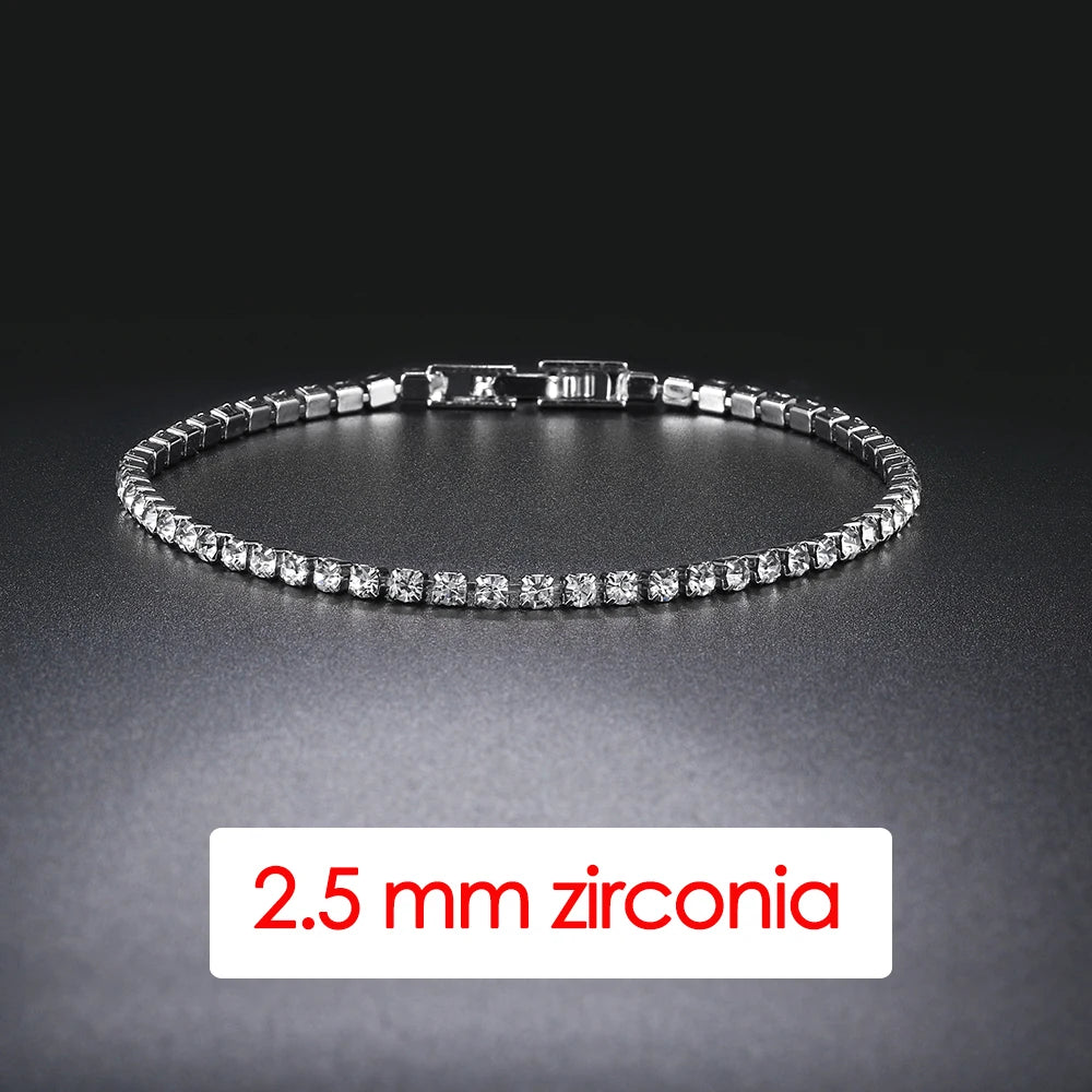 Silver CZ Tennis Chain Bracelet