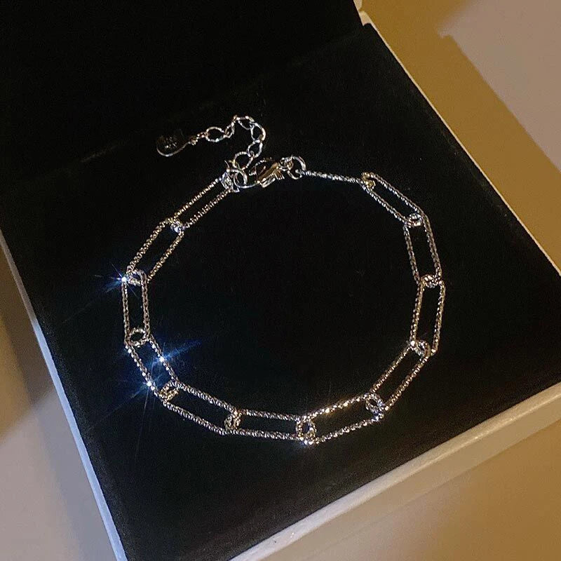 Rainbow Crystal Chain Bracelet